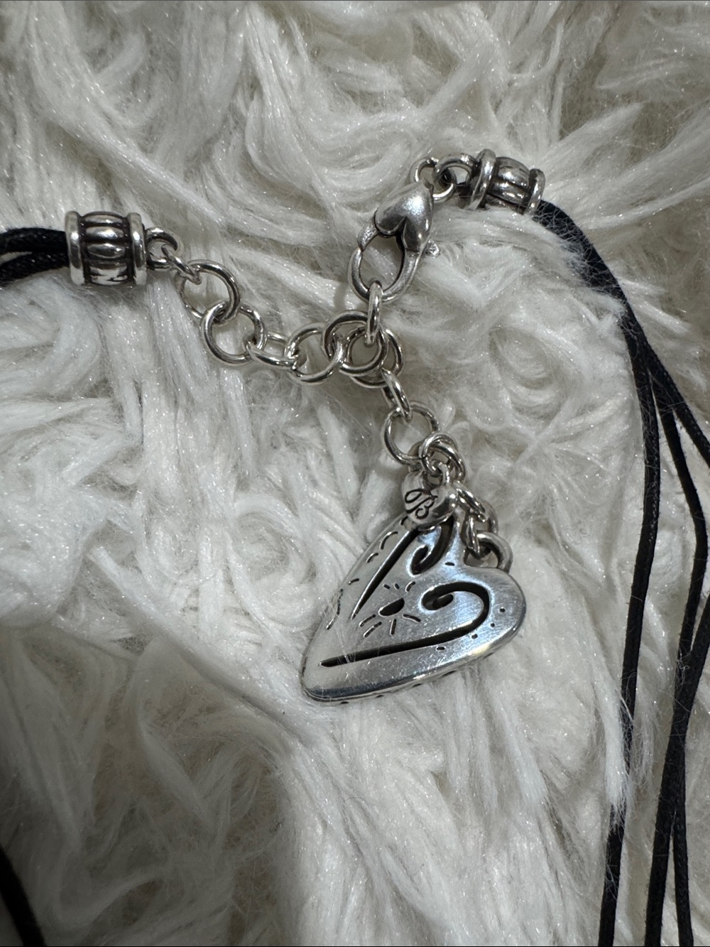 Brighton Brazilian Silvertone Black Multi-Strand Heart & Pendant Necklace - Picture 2 of 3